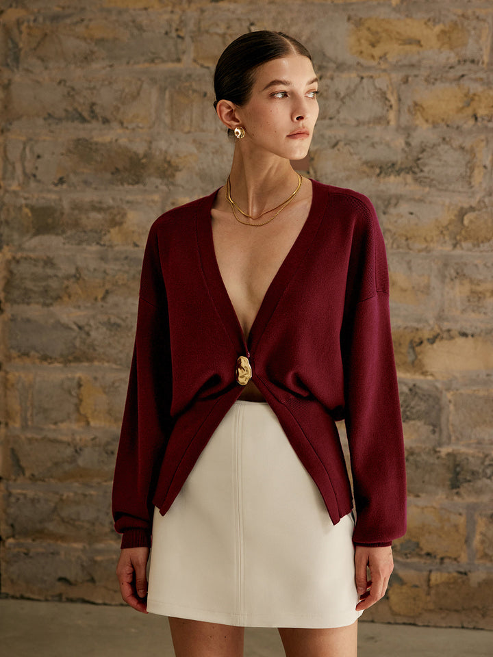 Margot Golden Button Knit Cardigan