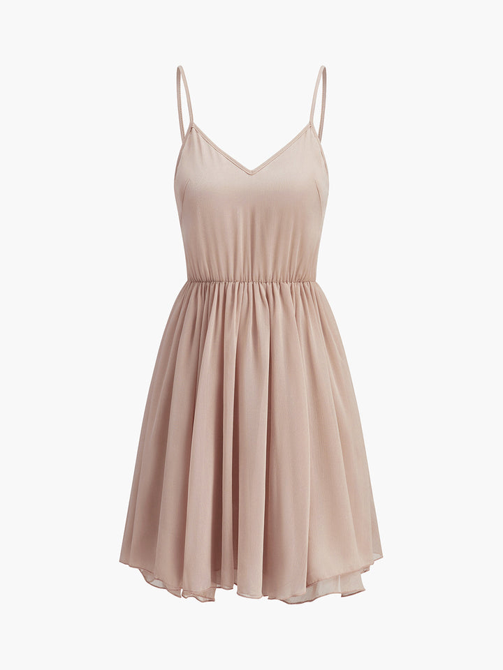 Celeste Chiffon Ruffle Mini Dress with Cape
