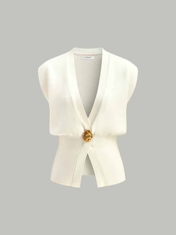 Vera V-Neck Buttoned Knit Vest