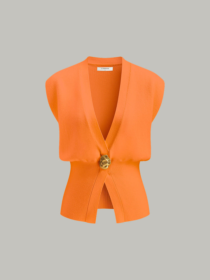 Vera V-Neck Buttoned Knit Vest