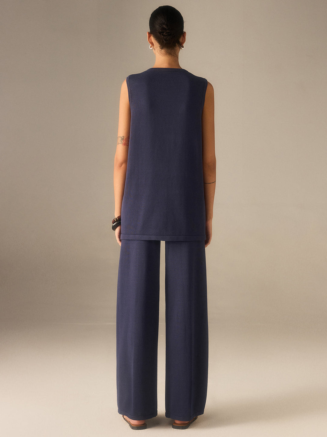 Goldie Button Knit Vest and Pants Set
