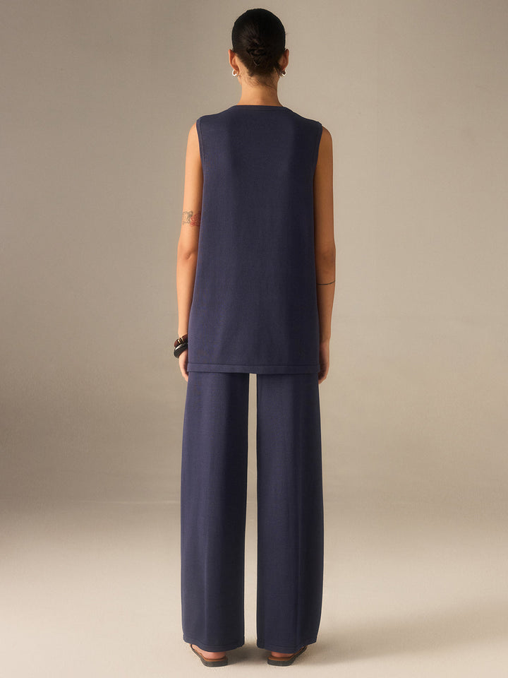 Goldie Button Knit Vest and Pants Set
