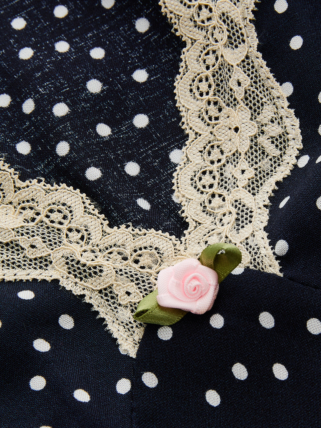 Rosie Polka Dot Lace Trim Mini Dress