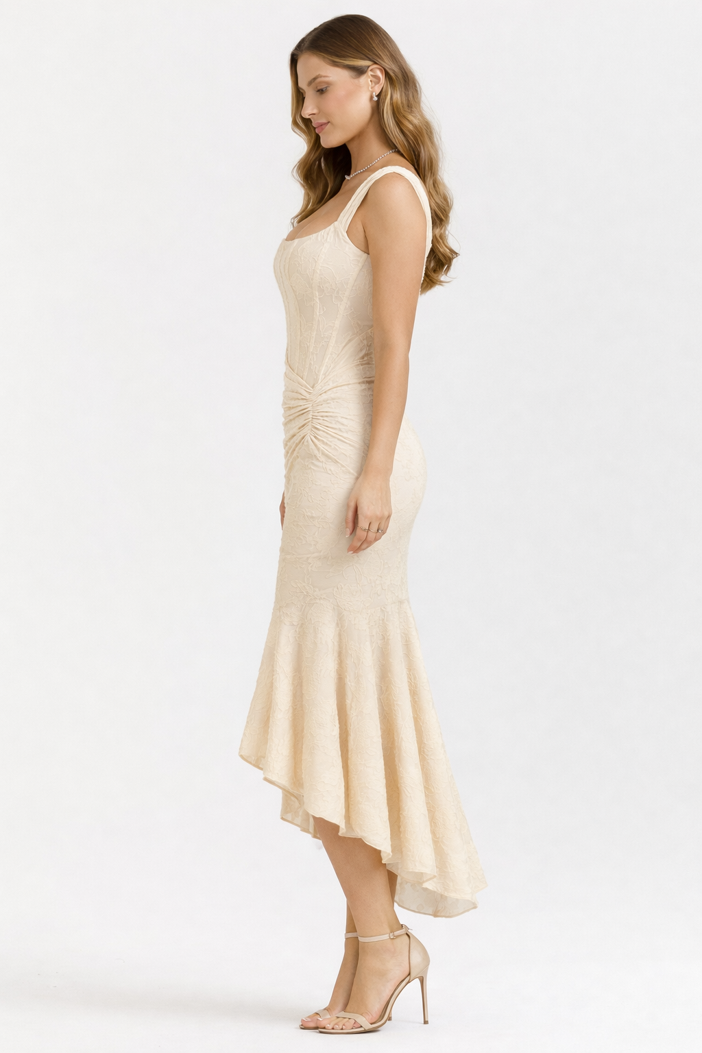 Cleo V Neck Fitted Midi Dress