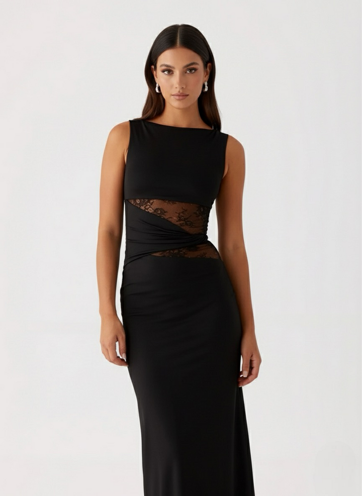 Fluxia Draped Silhouette Maxi Dress