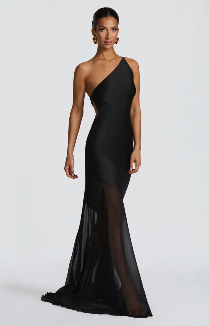 Feline Sleek Fitted Maxi Dress