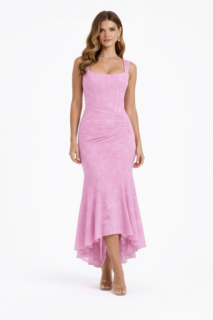 Cleo V Neck Fitted Midi Dress