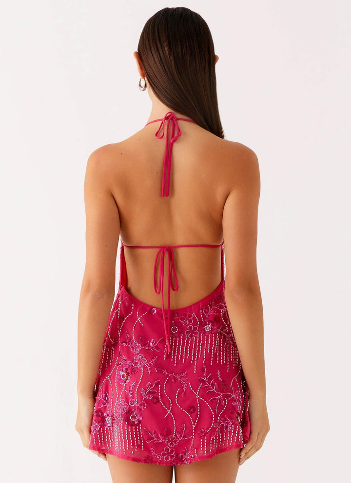 Bianca Floral Embellished Mini Dress