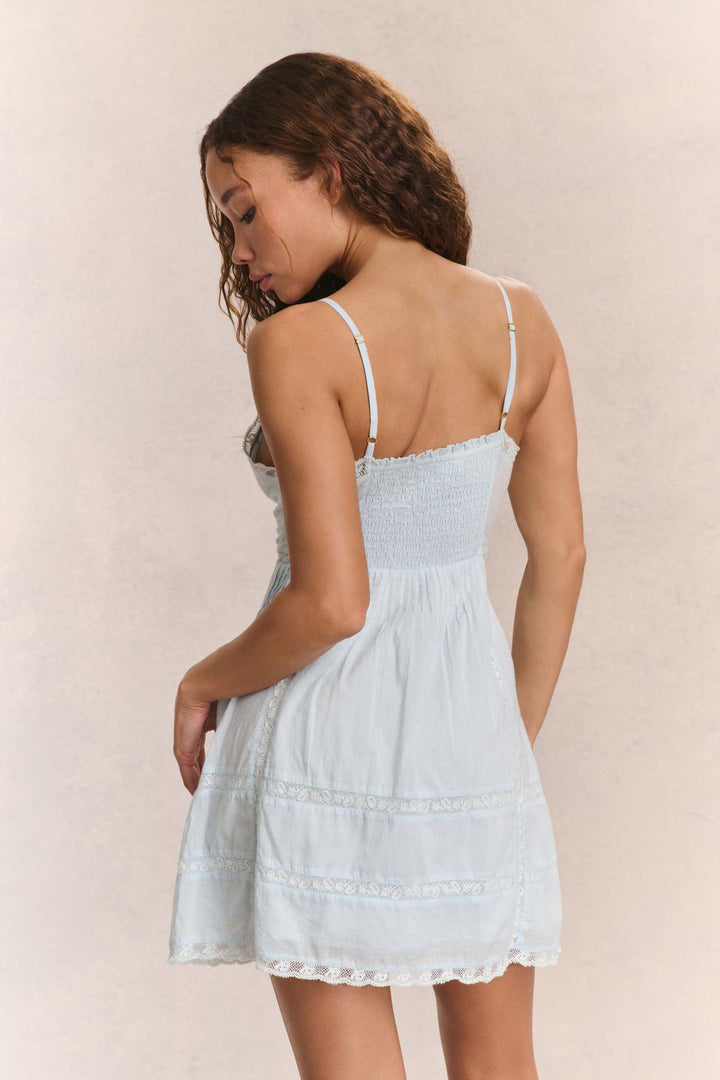 Amelie Lace Hollow Ruffle Cami Mini Dress