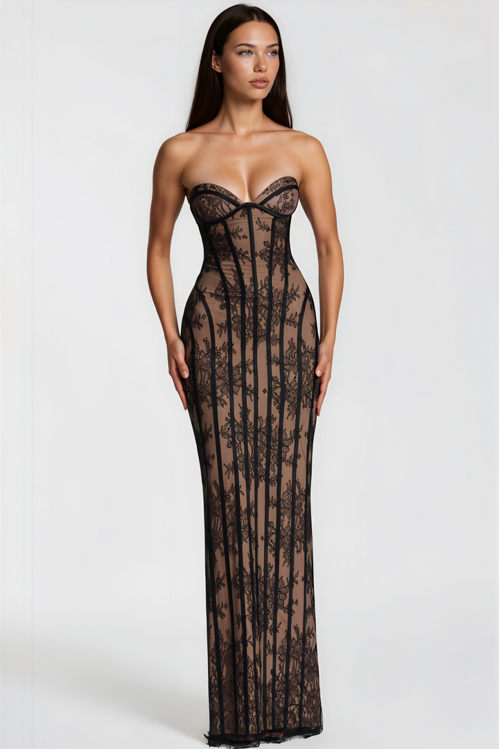 Ursula Floral Lace Off Shoulder Gown