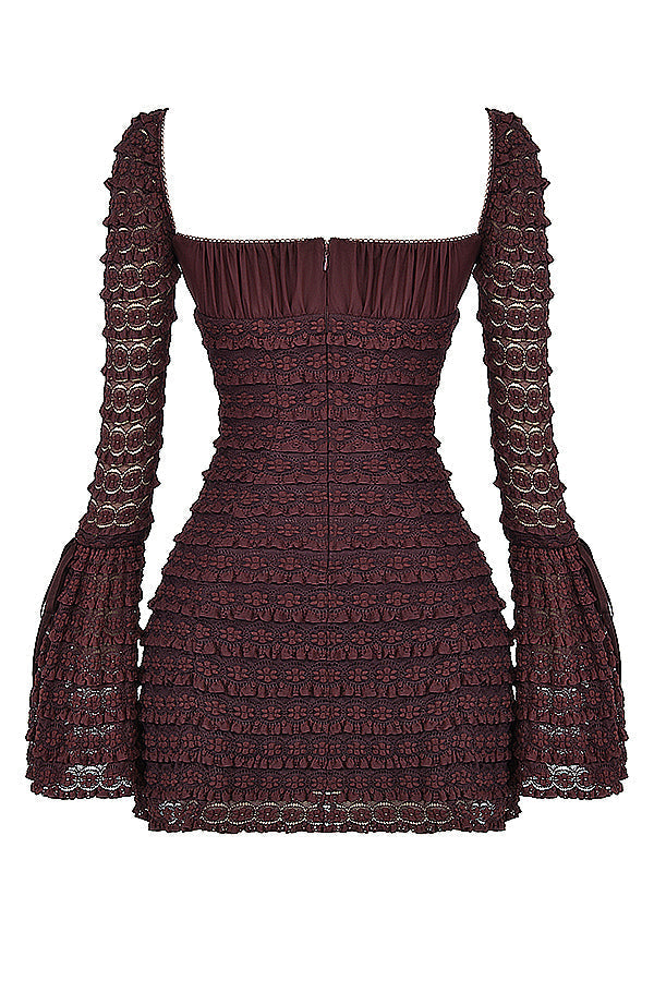 Demi Floral Lace Drawstring Bust Mini Dress