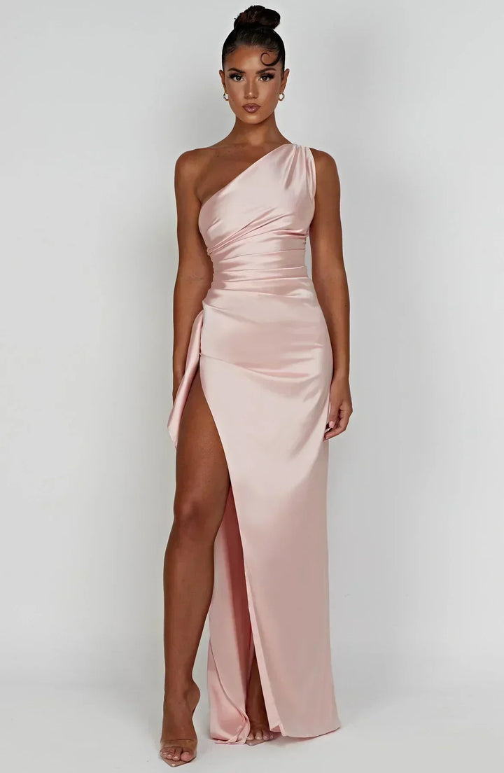 Grace Lustrous Woven Maxi Gown