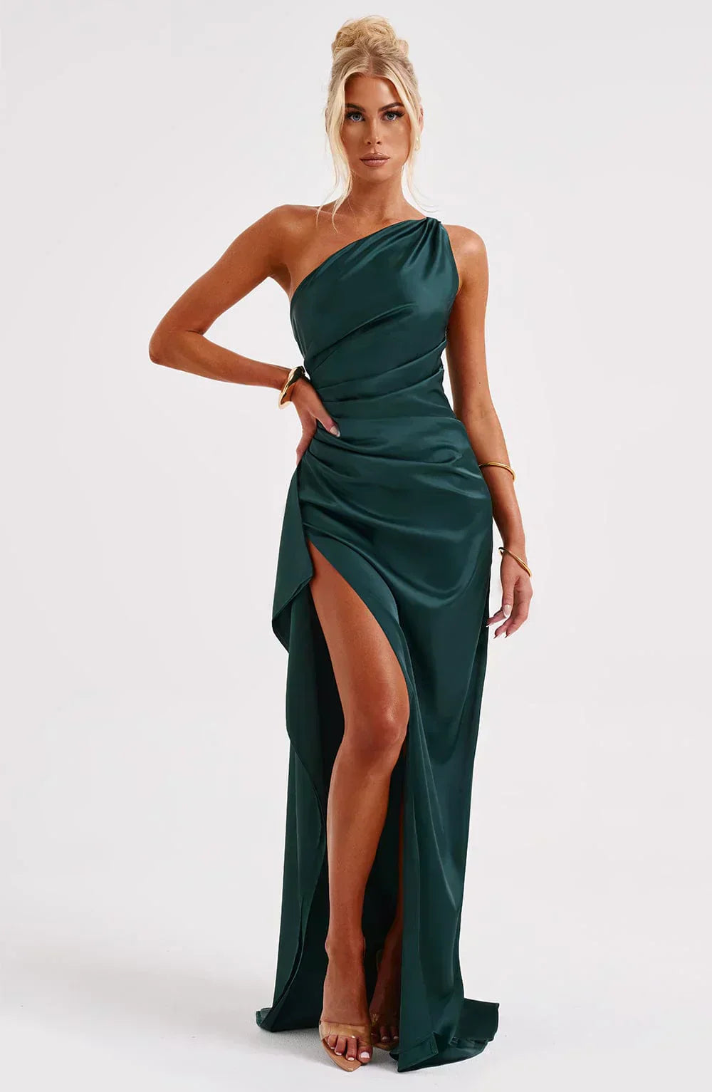 Grace Lustrous Woven Maxi Gown