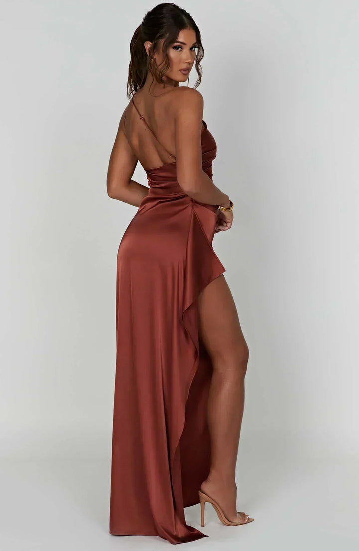 Grace Lustrous Woven Maxi Gown
