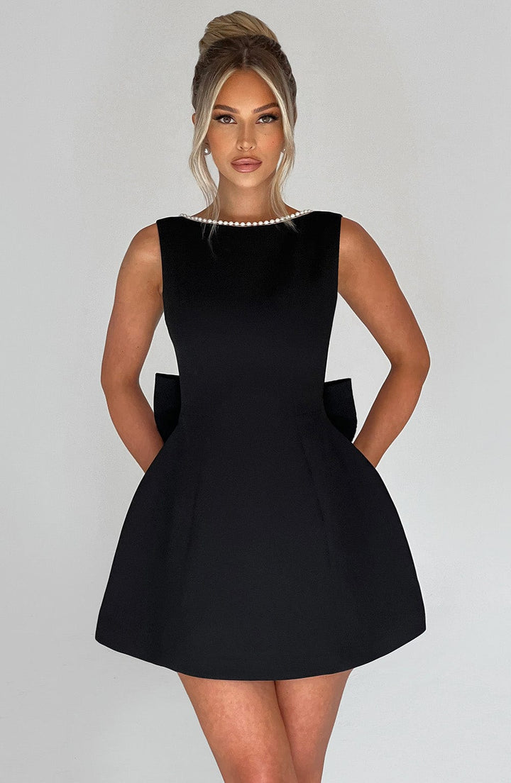 Molly Pearl Neckline Sculpted Mini Dress