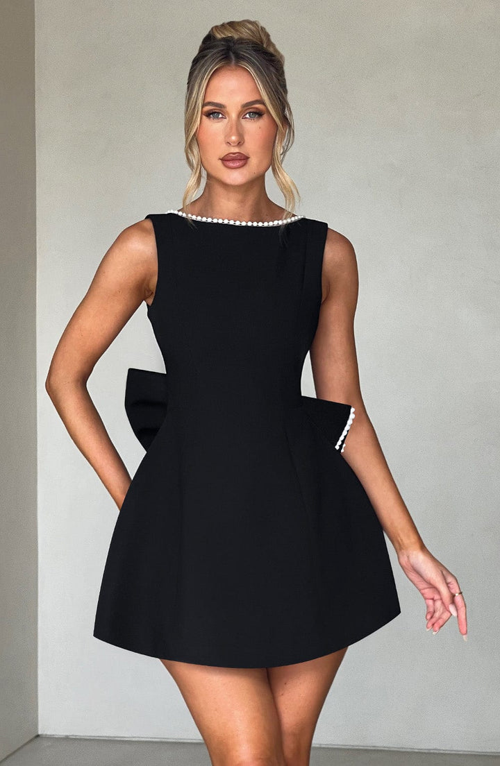 Molly Pearl Neckline Sculpted Mini Dress