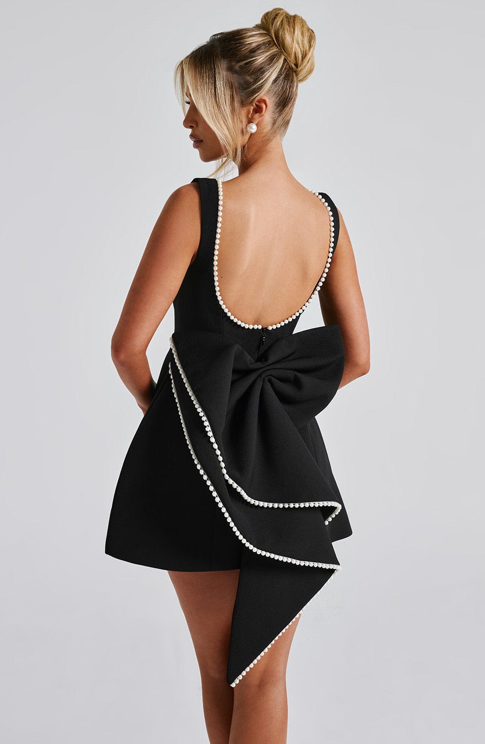 Molly Pearl Neckline Sculpted Mini Dress