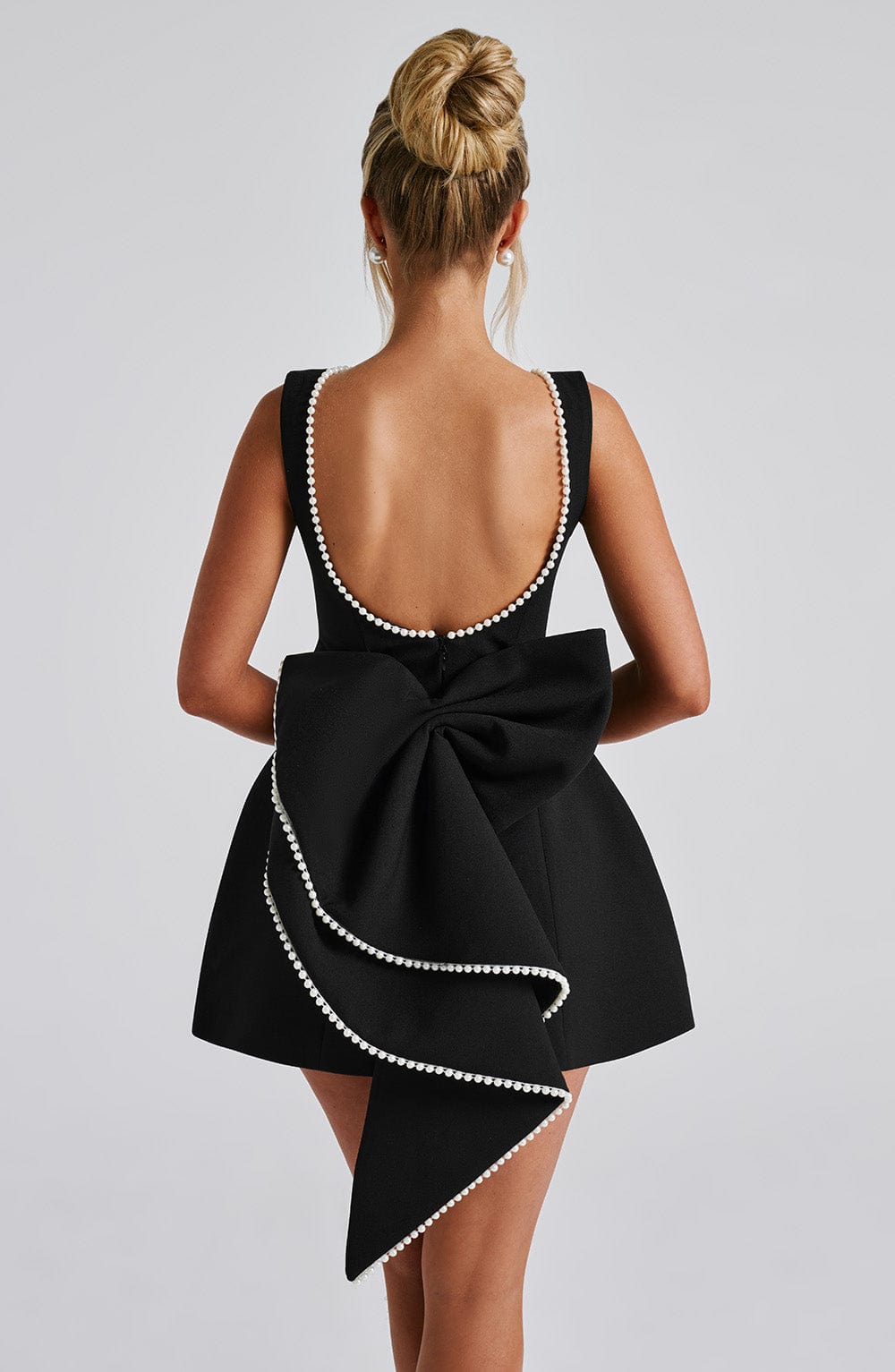 Molly Pearl Neckline Sculpted Mini Dress
