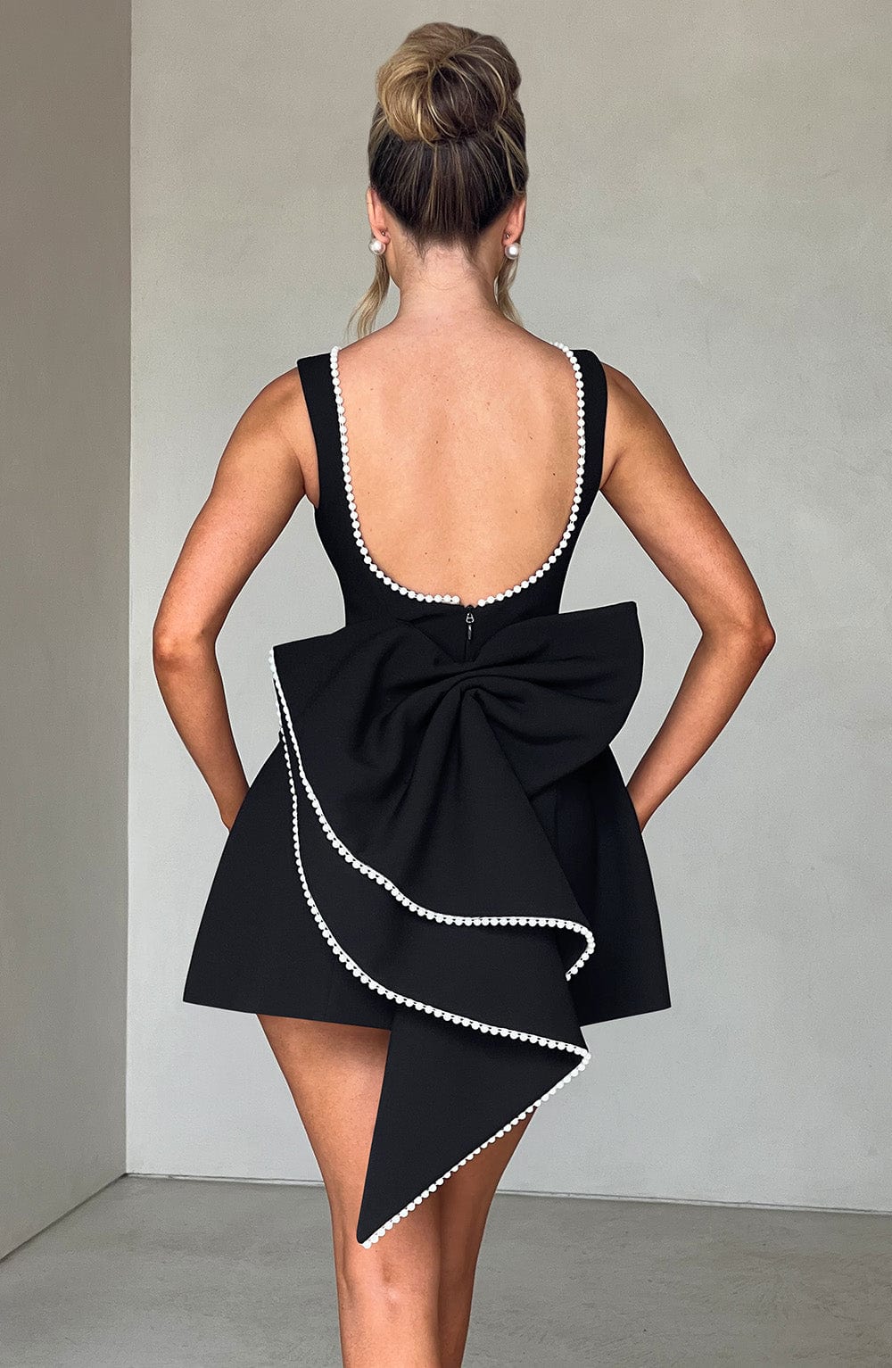Molly Pearl Neckline Sculpted Mini Dress