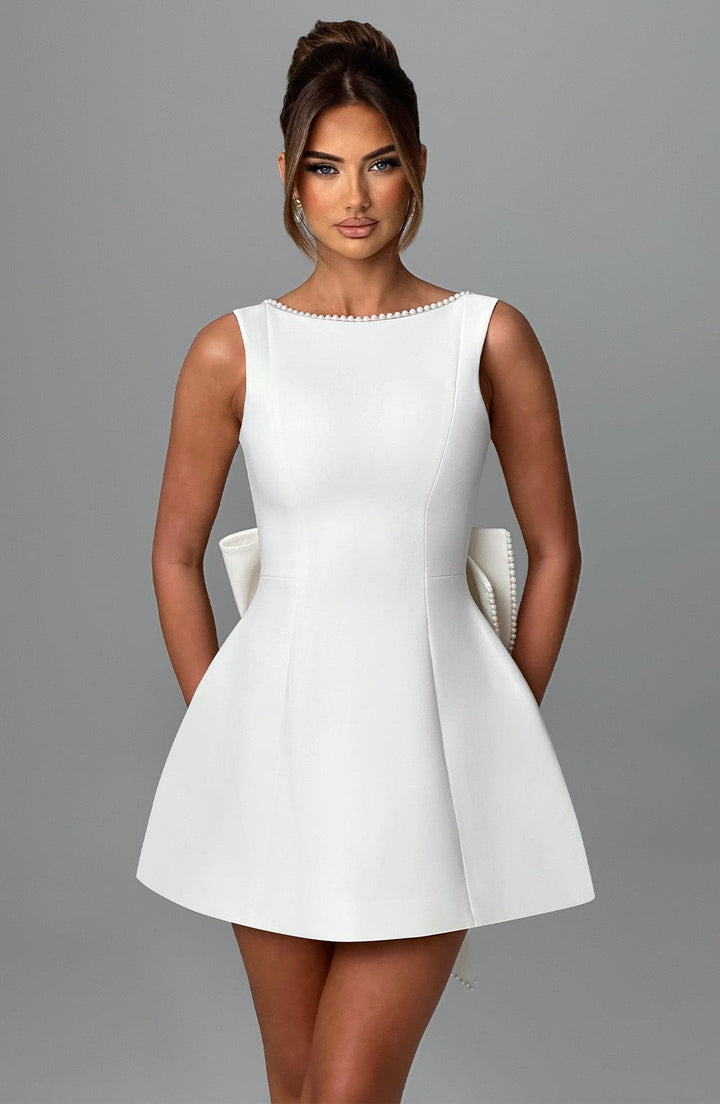 Molly Pearl Neckline Sculpted Mini Dress