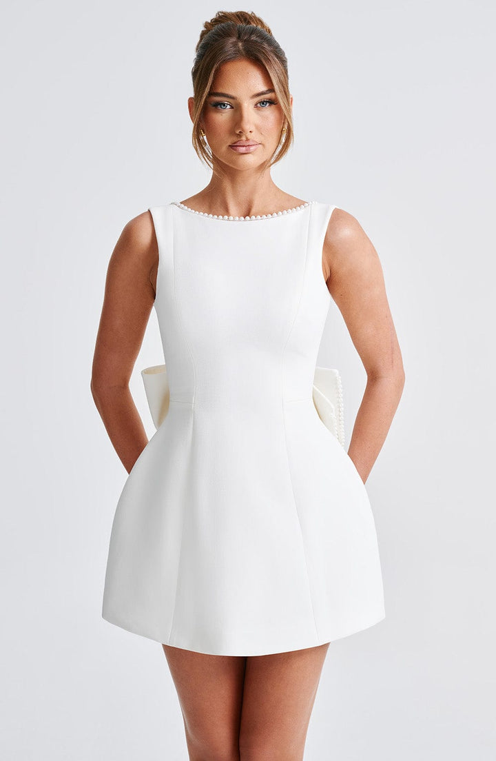 Molly Pearl Neckline Sculpted Mini Dress