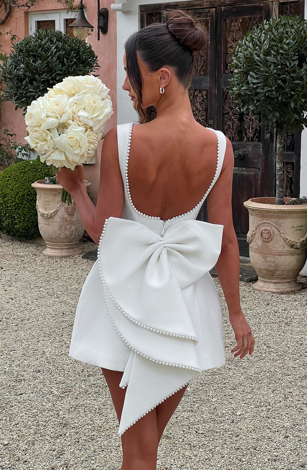 Molly Pearl Neckline Sculpted Mini Dress