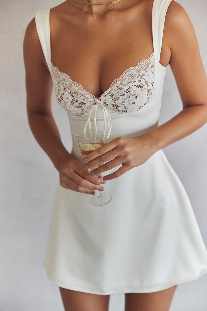 Cassandra Sweetheart Lace Mini Dress