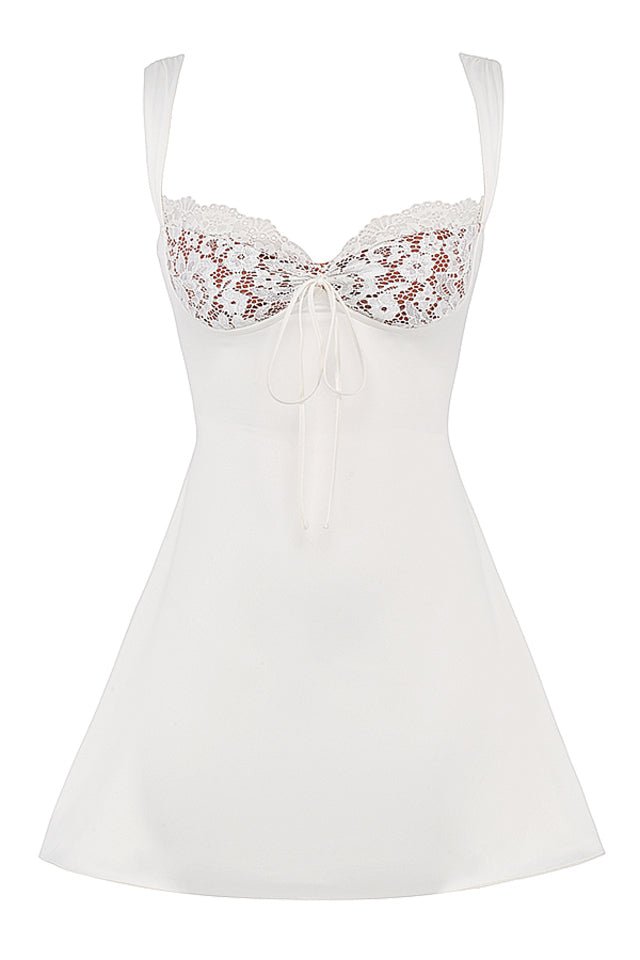 Cassandra Sweetheart Lace Mini Dress