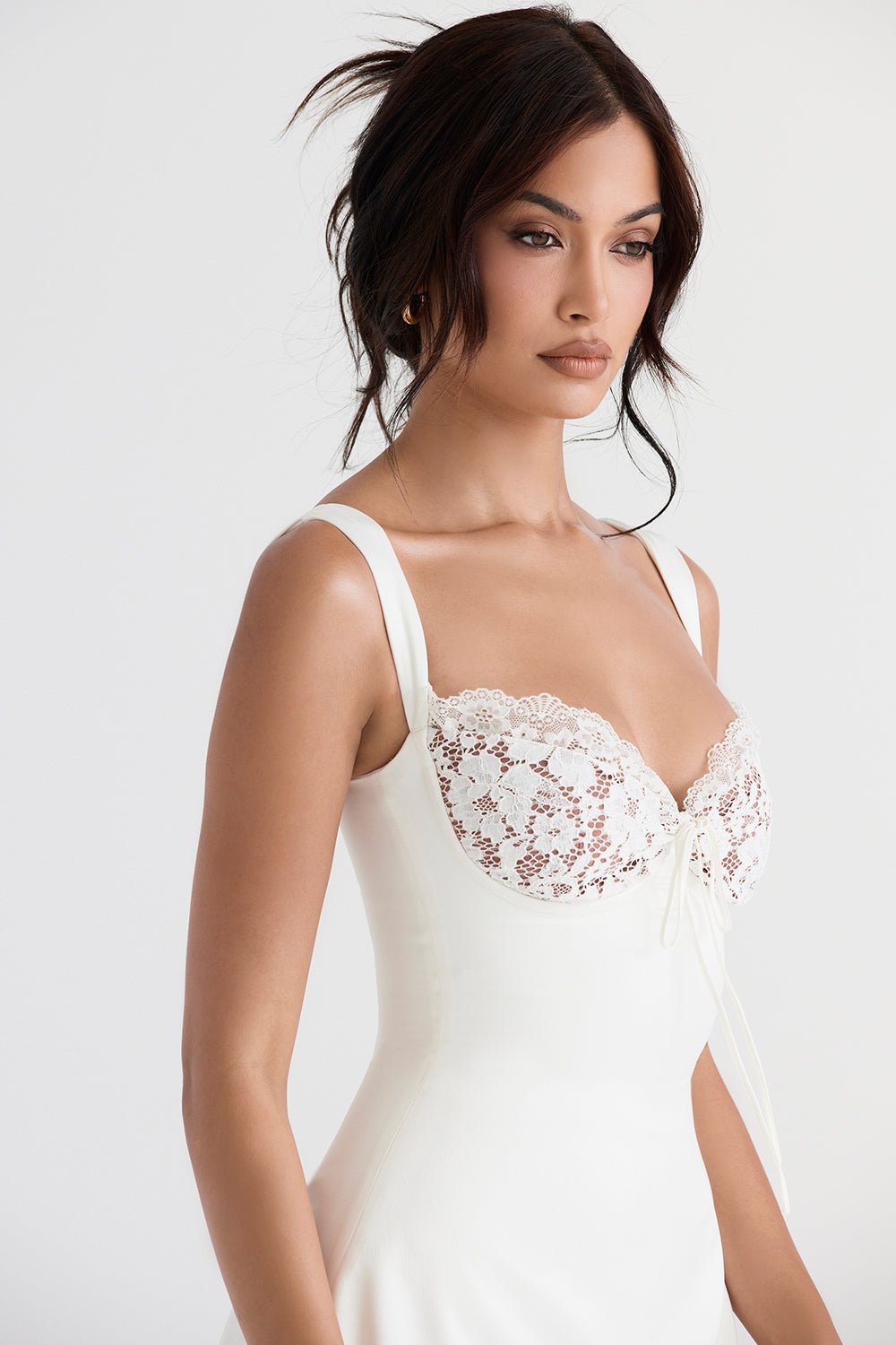 Cassandra Sweetheart Lace Mini Dress