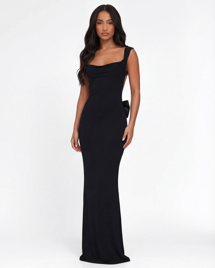 Jane Backless Open Back Maxi Gown