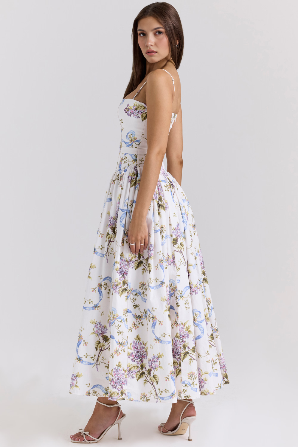 Mary Floral Print Gathered Maxi Dress