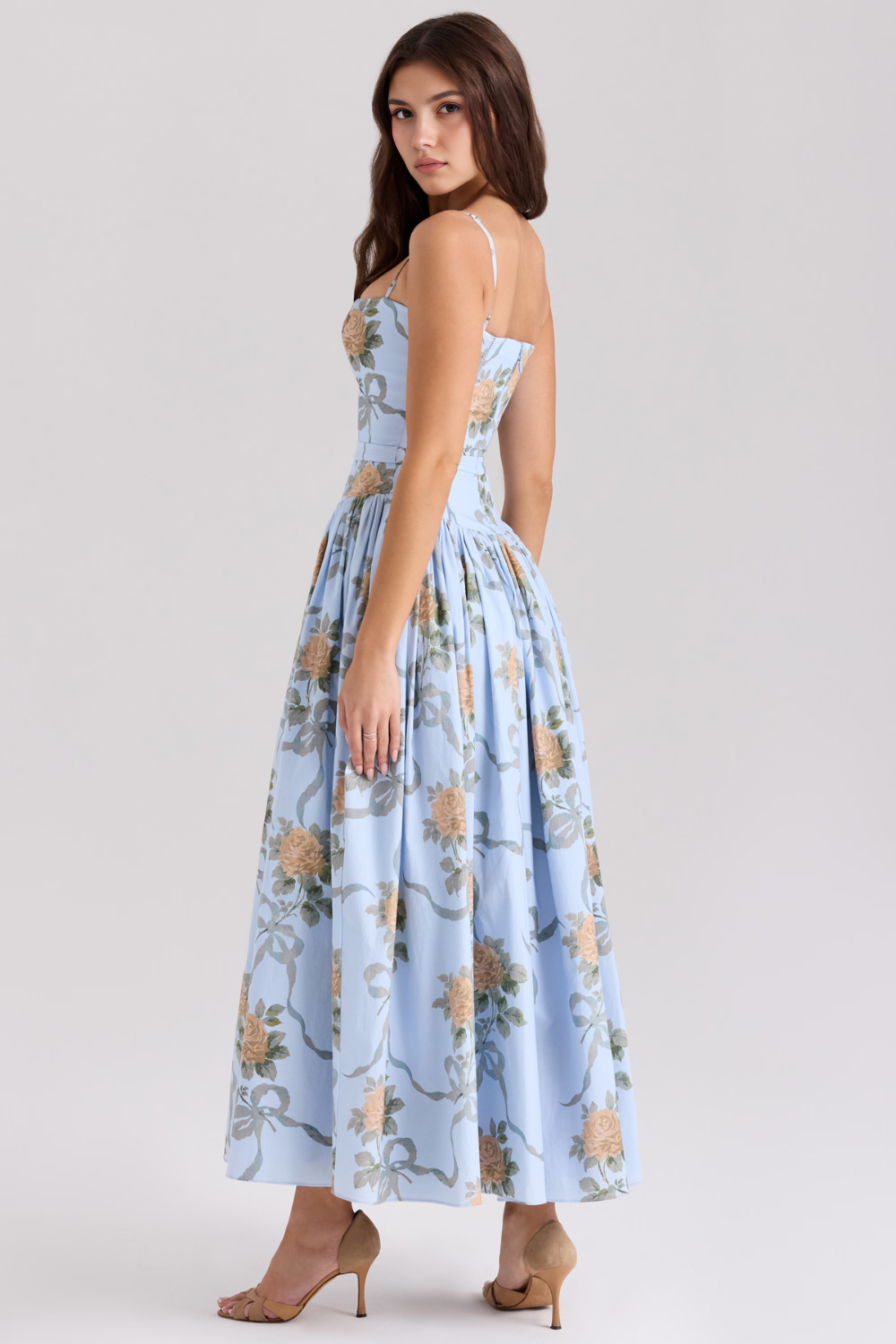 Mary Floral Print Gathered Maxi Dress