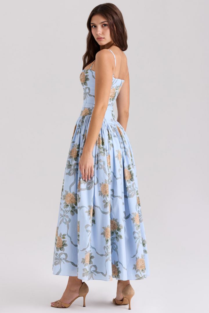 Mary Floral Print Gathered Maxi Dress