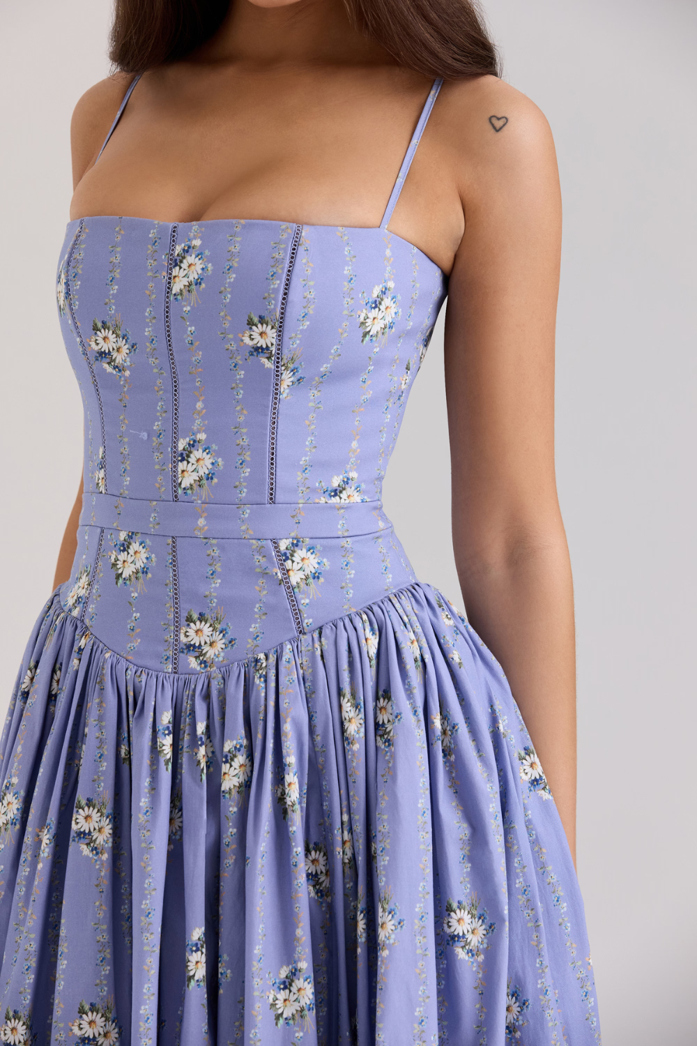 Mary Floral Print Gathered Maxi Dress