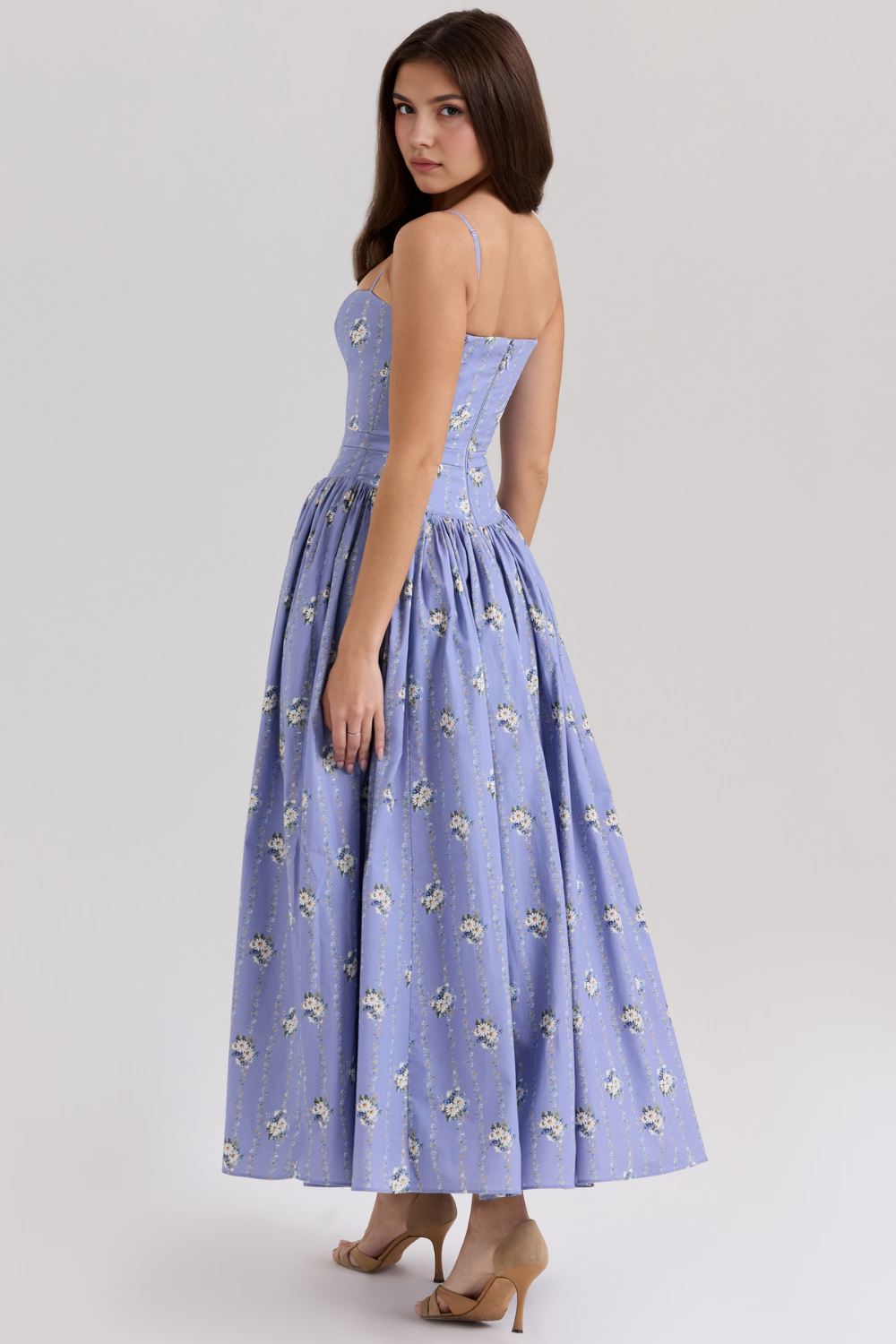 Mary Floral Print Gathered Maxi Dress