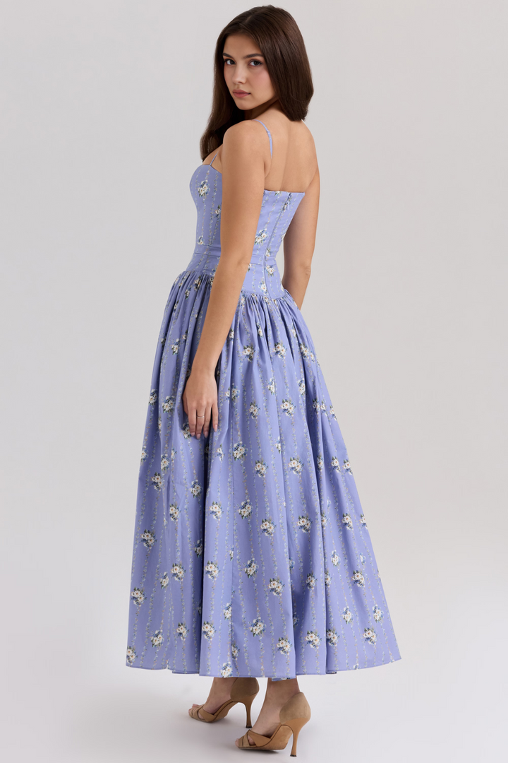 Mary Floral Print Gathered Maxi Dress