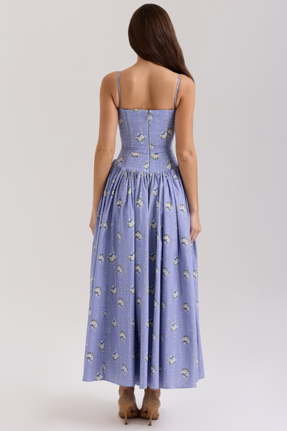 Mary Floral Print Gathered Maxi Dress