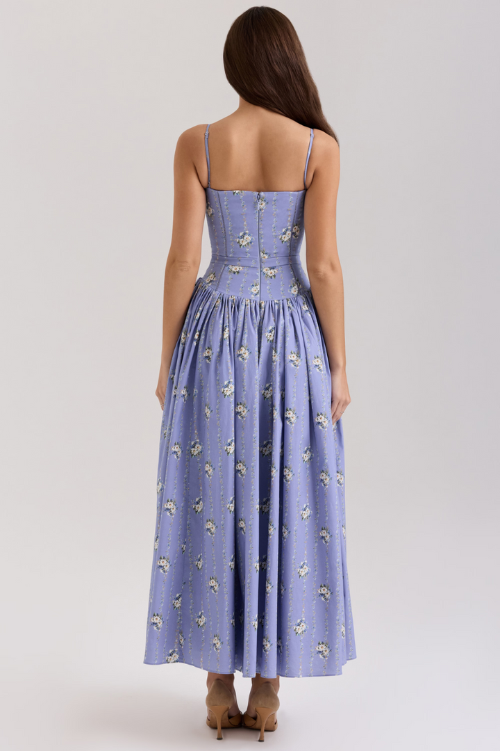 Mary Floral Print Gathered Maxi Dress