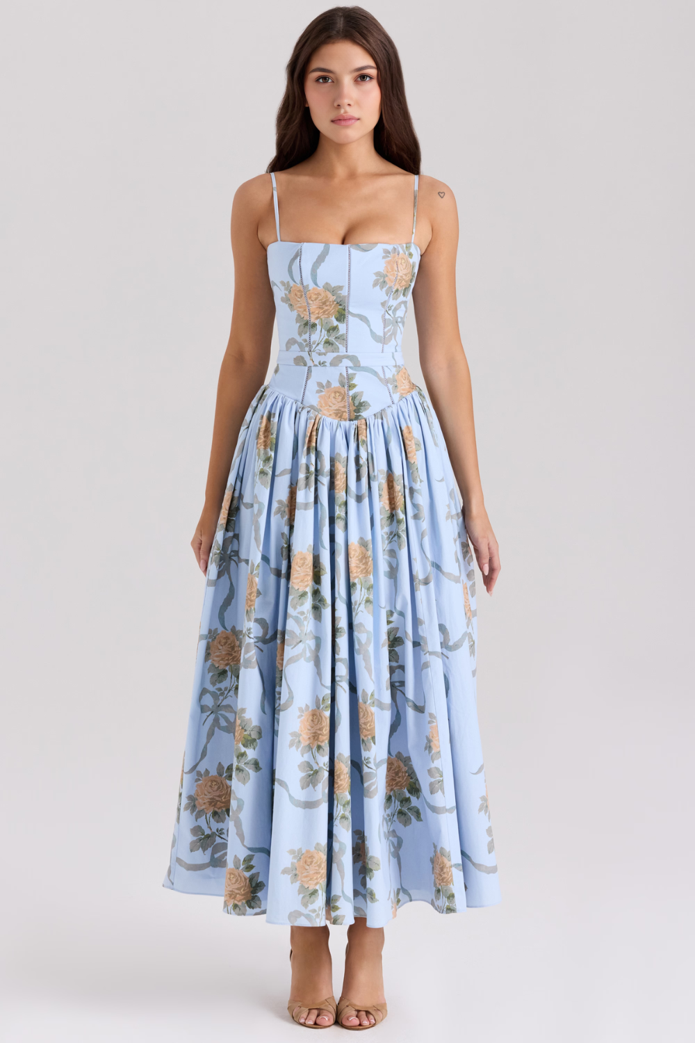 Mary Floral Print Gathered Maxi Dress