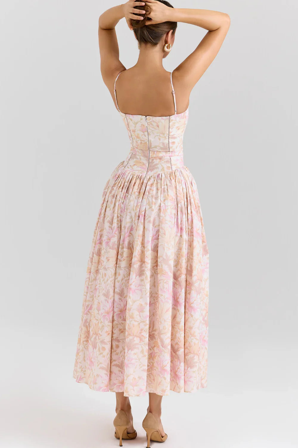 Mary Floral Print Gathered Maxi Dress