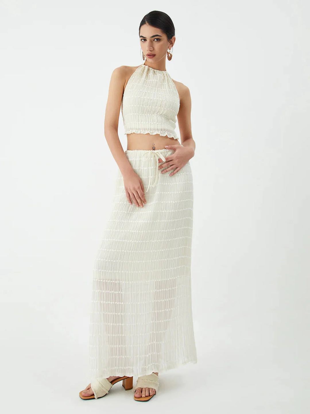 Valerie Tiered Frill Halter Two Piece Set