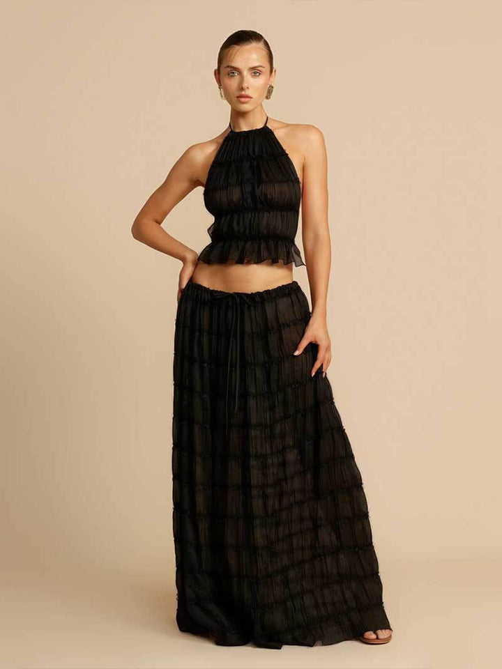 Valerie Tiered Frill Halter Two Piece Set