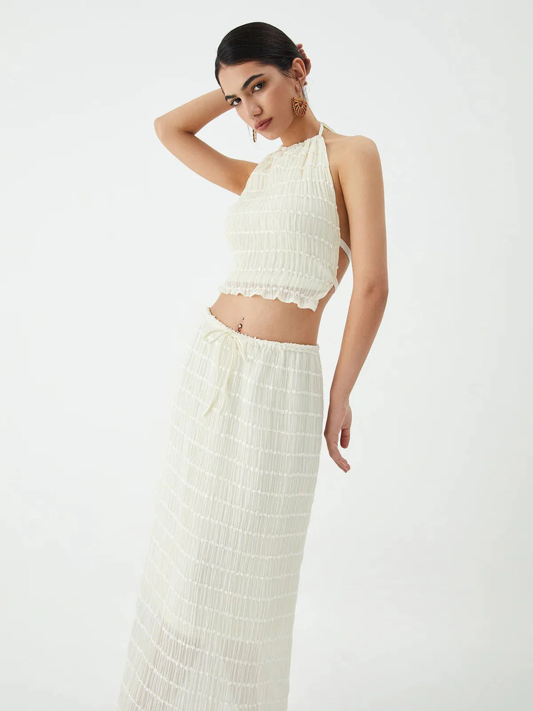 Valerie Tiered Frill Halter Two Piece Set