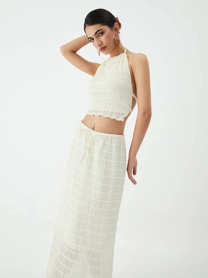 Valerie Tiered Frill Halter Two Piece Set